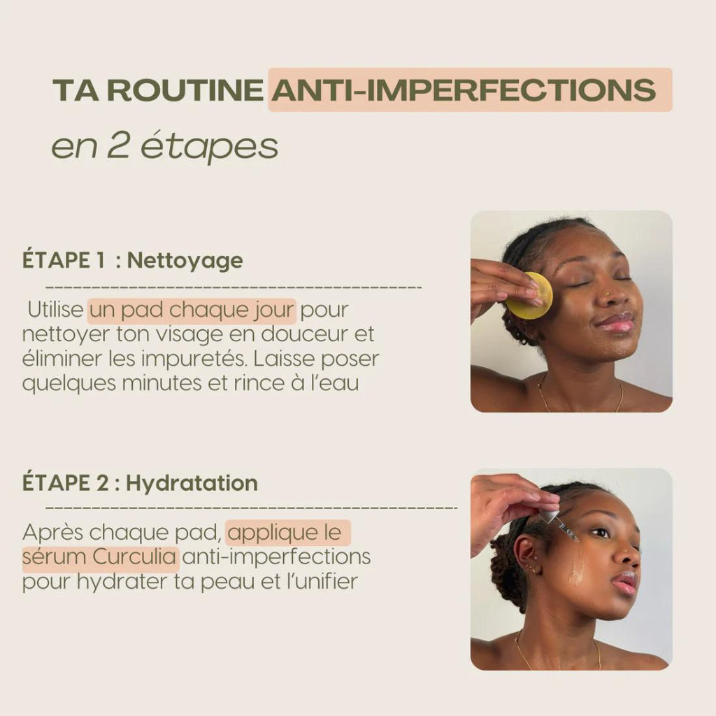 Pads Nettoyants au Curcuma 3 en 1